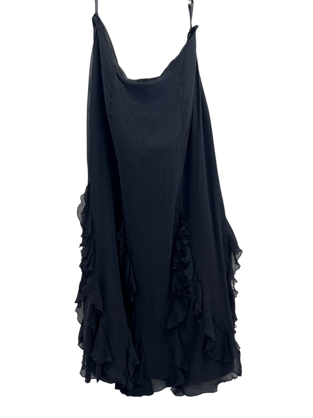Spenser Jeremy black  cascade ruffle dress Vintage